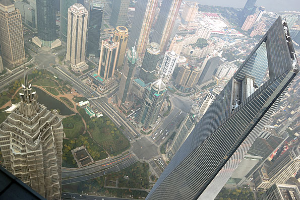 Blick aus dem "Shanghai Tower" 